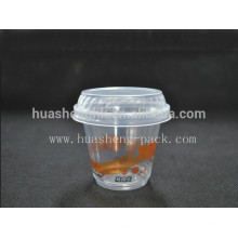 Tasse de pudding jetable en plastique du produit promotionnel 180ml avec couvercle